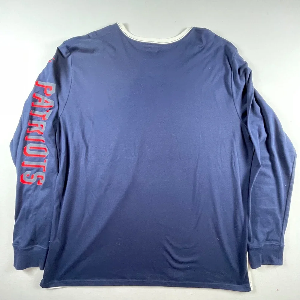 Nike New England Patriots Dri-FIT‎ Long Sleeve Shirt Mens XXL White Navy NFL Tee